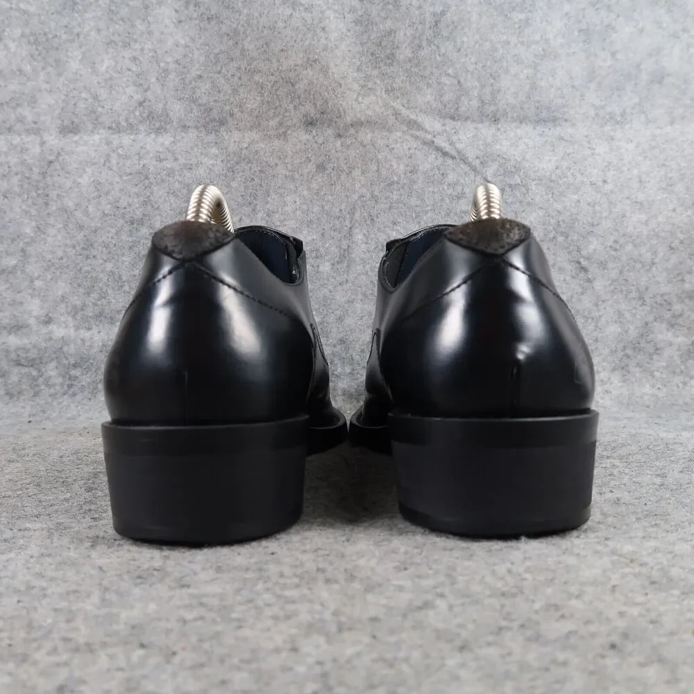 John Fluevog Shoes Mens 7.5 Loafer Slip On Black Leather Diamond Classic Vintage